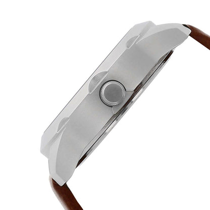 Black Dial Brown Leather Strap Watch
