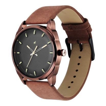 Fastrack After Dark Analog Black Dial Men's Watch-3273QL01, Black, strap