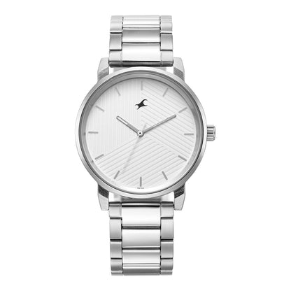ساعة يد للرجال Fastrack Stunners، بمينا فضي وسوار معدني
