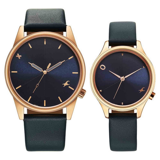 Fastrack Blue Round Dial Blue Strap Watch For Pair