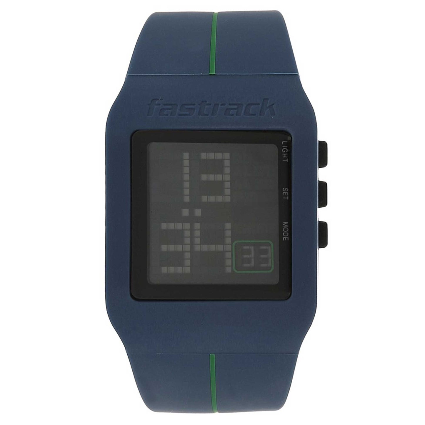 38010PP02 - Fastrack Men's DIGITAL, 30m Water Resistant, Black Dial, Silicone Strap, Blue