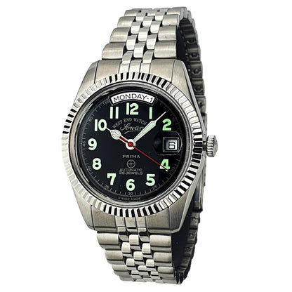 Westend Watch 25 Jewels ساعة رجالية ميناء أسود فضية 5027_10_0207R