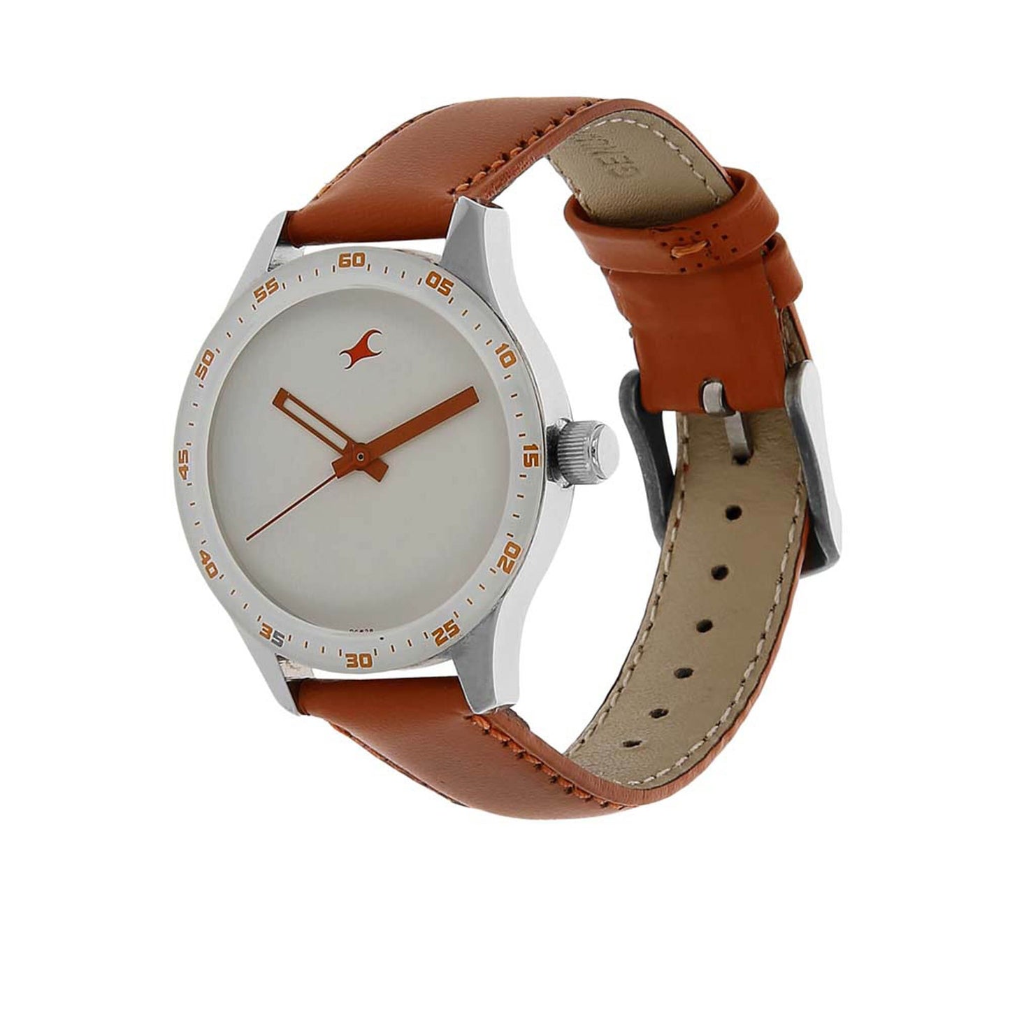 ساعة فاستراك كوارتز للنساء، عرض أنالوج وسوار جلدي - T6078SL04