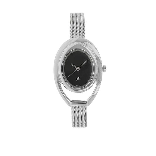 ساعة فاستراك بعقارب، مينا سوداء، للنساء 6090SM01