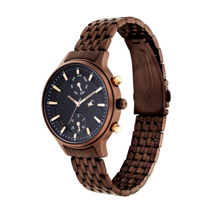 Fastrack  - Ruffles Black Dial Stainless Steel Strap Watch