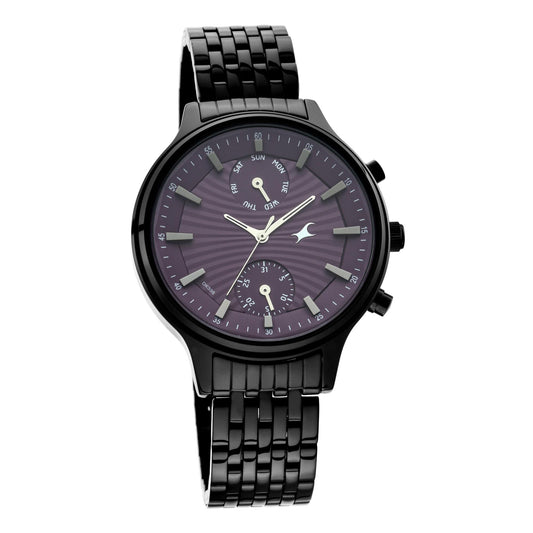 Fastrack  - Ruffles Purple Dial Stainless Steel Strap Watch