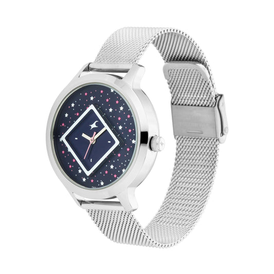 Eccentrics Watch -  Blue dial with stars and Mesh Metal Strap 6210SM02