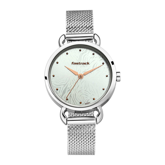 Fastrack  Animal Print Watch with Silver Dial