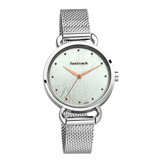 Fastrack  Animal Print Watch with Silver Dial