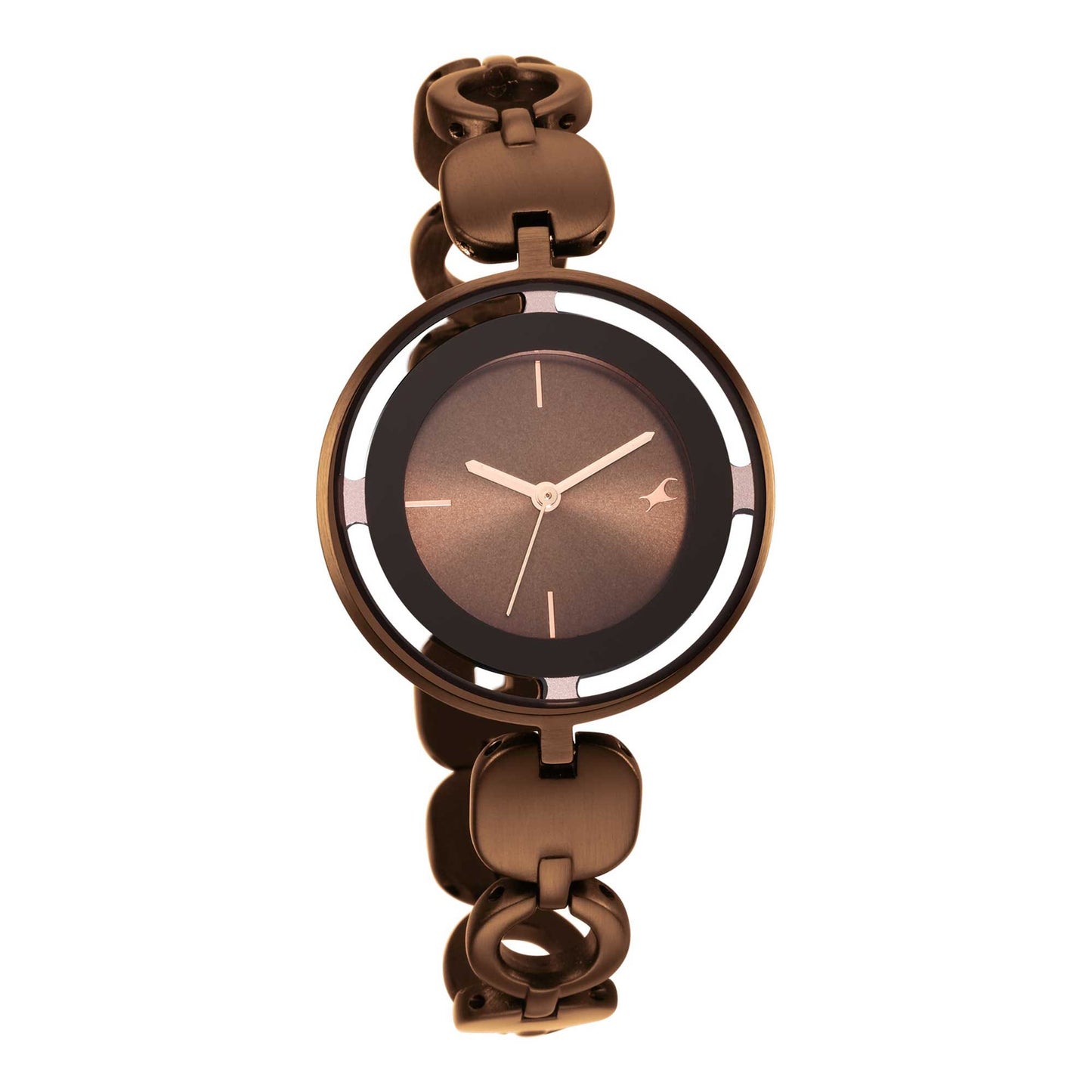 Glitch Brown Dial Brown Brass Strap Watch 6237QM01