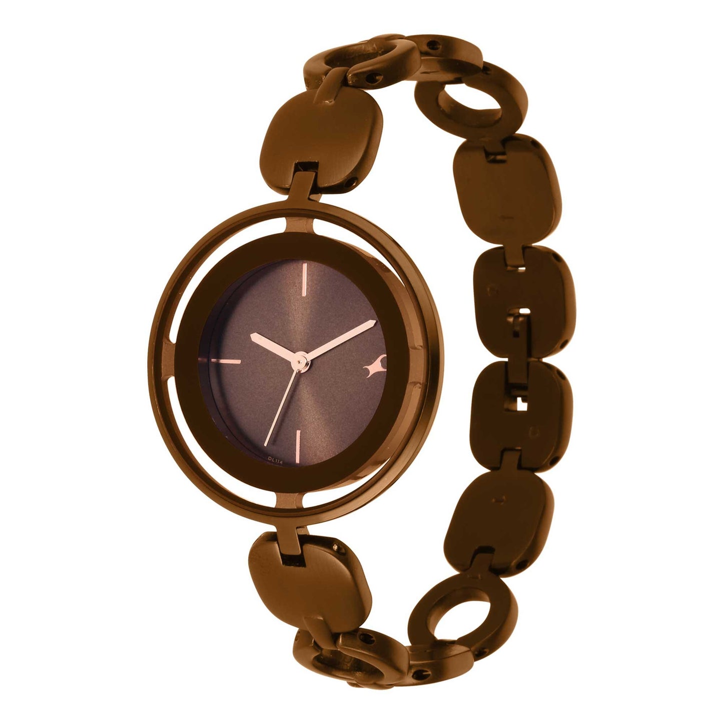 Glitch Brown Dial Brown Brass Strap Watch 6237QM01