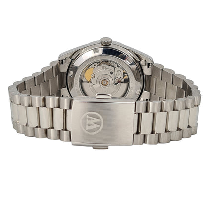 West End Watch Co ساعة يد أنالوج أوتوماتيكية للرجال من الفولاذ المقاوم للصدأ مينا فضي Sunray 6828_10_2899N2 37 ملم