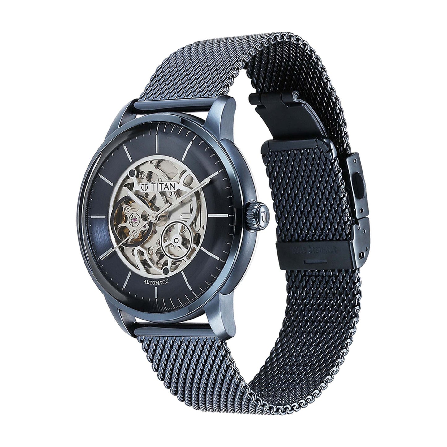 Mechanical Blue Dial Watch for Men 90110QM01