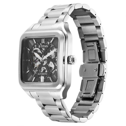 Titan Shaped Automatics Anthracite Dial Stainless Steel Strap for Men 90162SM01