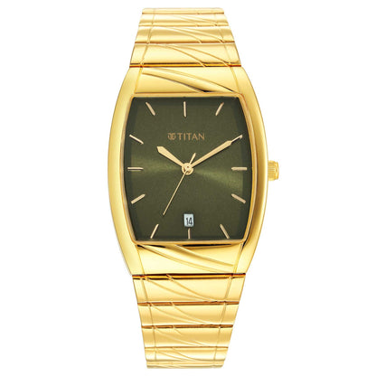 Karishma Green Dial Brass Strap Watch