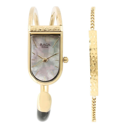 Titan Raga Espana Brillo by Titan Mother of Pearl Dial Analog Watch for Women 95053YM01
