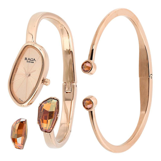 Raga Espana Mosaico by Titan Rose Gold Dial Analog Watch for Women