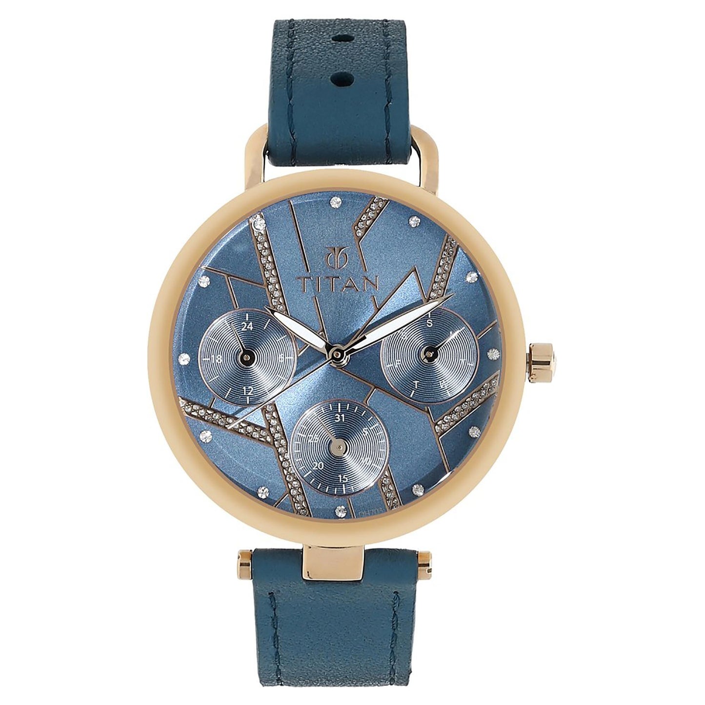 Titan Whimsy Rose Gold Dial Multifunction Watch for Women