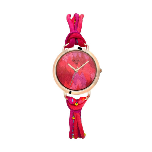 Titan Raga Twirl by Titan - Pink Dial Analog Watch for Women 95080WF01