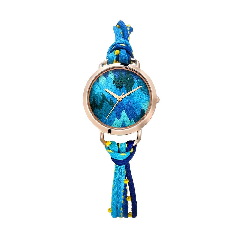 Titan Raga Twirl by Titan - ساعة أنالوج مينا زرقاء للنساء 95080WF02