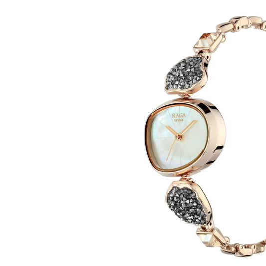 Titan Mineral by Raga I Am Mother of Pearl Dial Analog Watch for Women 95093WM02