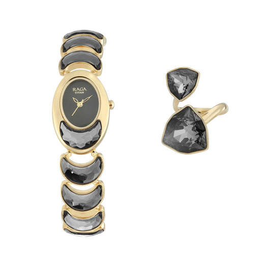 Titan Raga Cocktail Black Dial Women's Watch 95107YM01