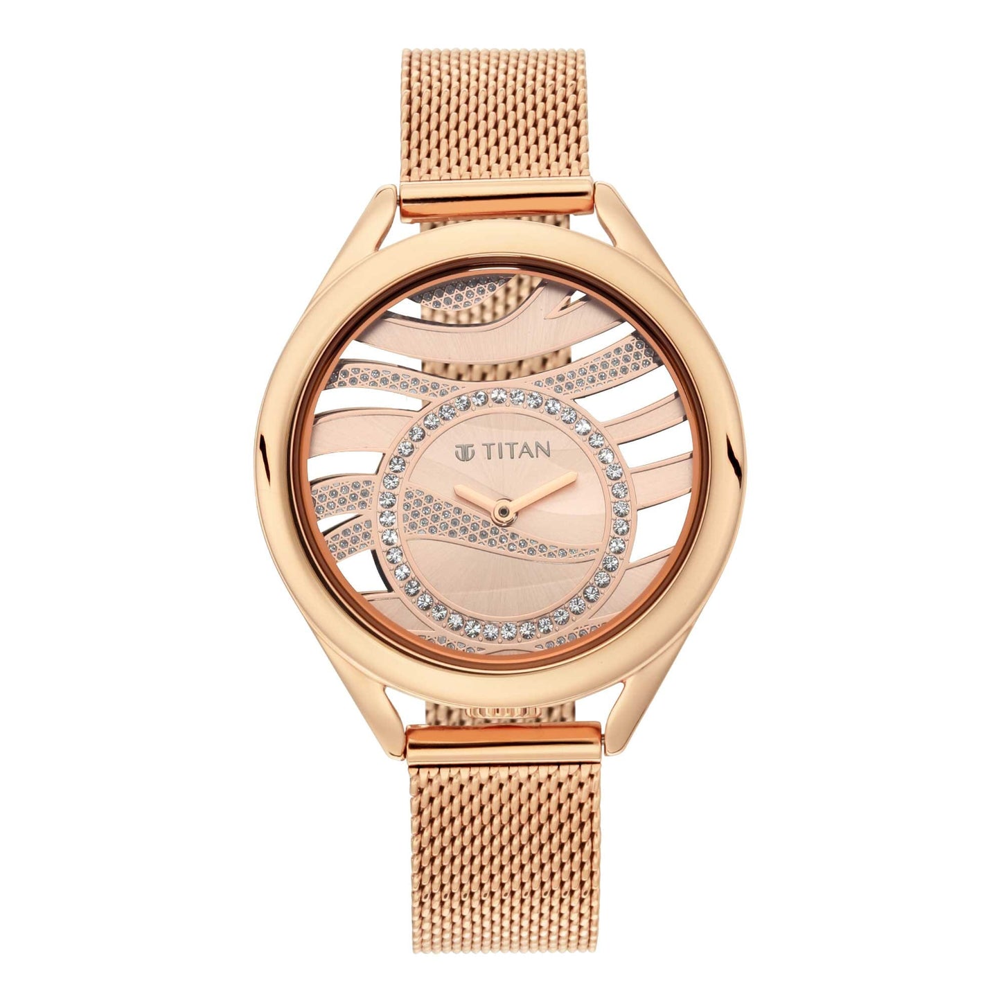 Titan Animalia Quartz Analog Stainless Steel Strap Watch for Women