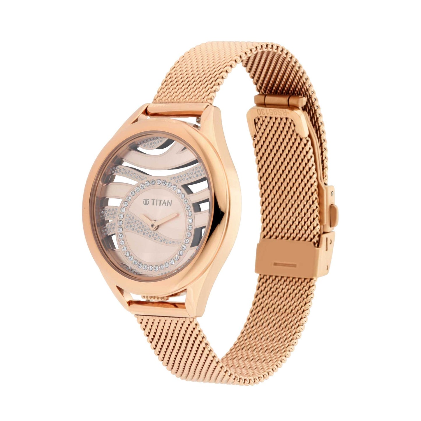 Titan Animalia Quartz Analog Stainless Steel Strap Watch for Women