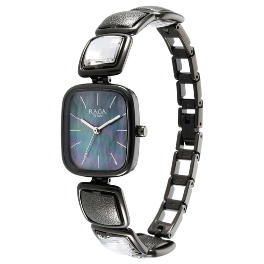Titan Raga Moments of Joy Watch with Grey Dial & Brass Strap 95136QM02
