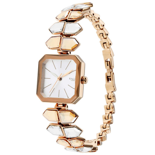 Titan Love All Watch with Silver Dial & Brass Strap 95152WM01