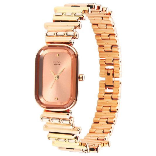 Titan Love All Rose Gold Dial Two Toned Brass Strap Watch 95154KM01