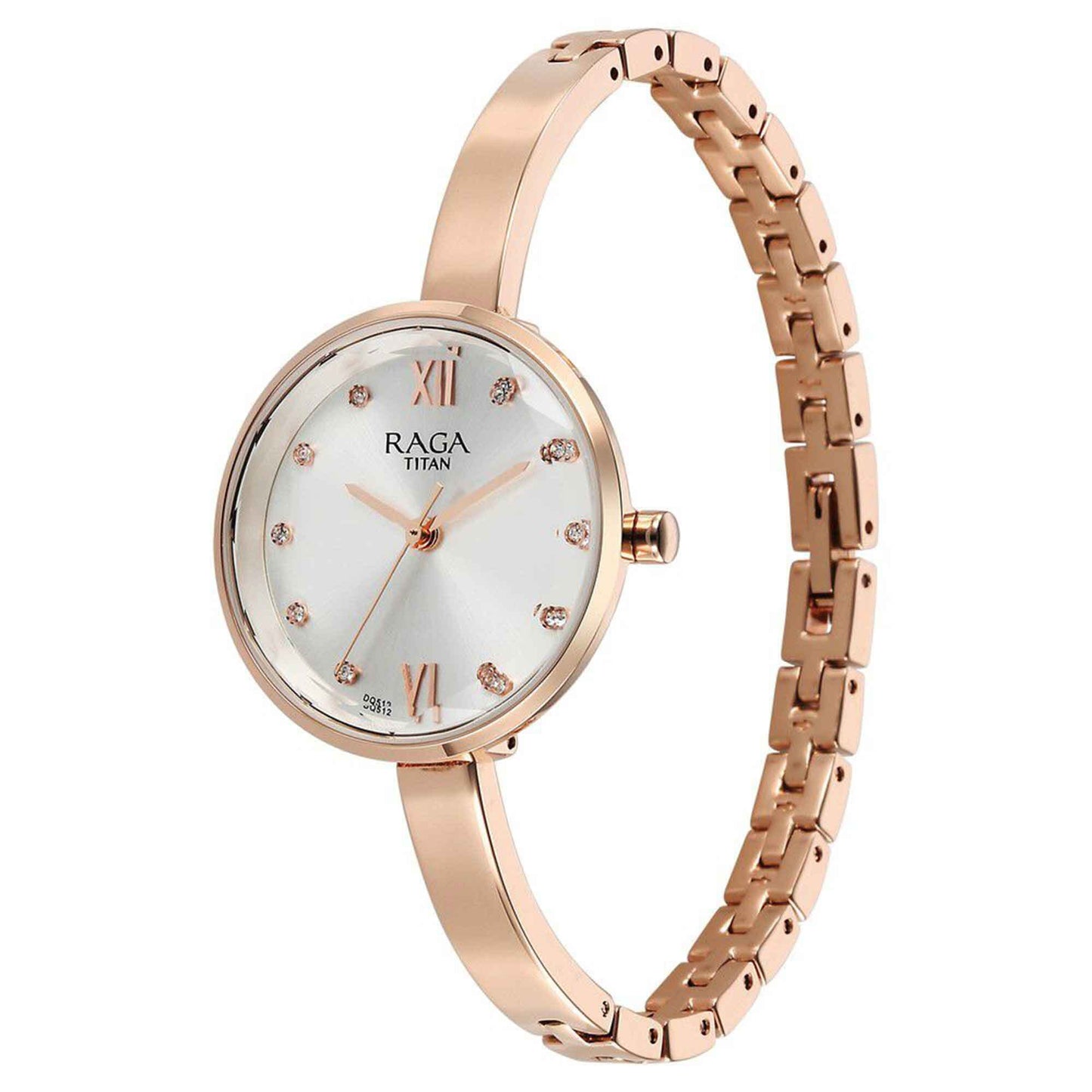 Titan Raga Showstopper Quartz Analog Silver Dial Metal Strap Watch for Women