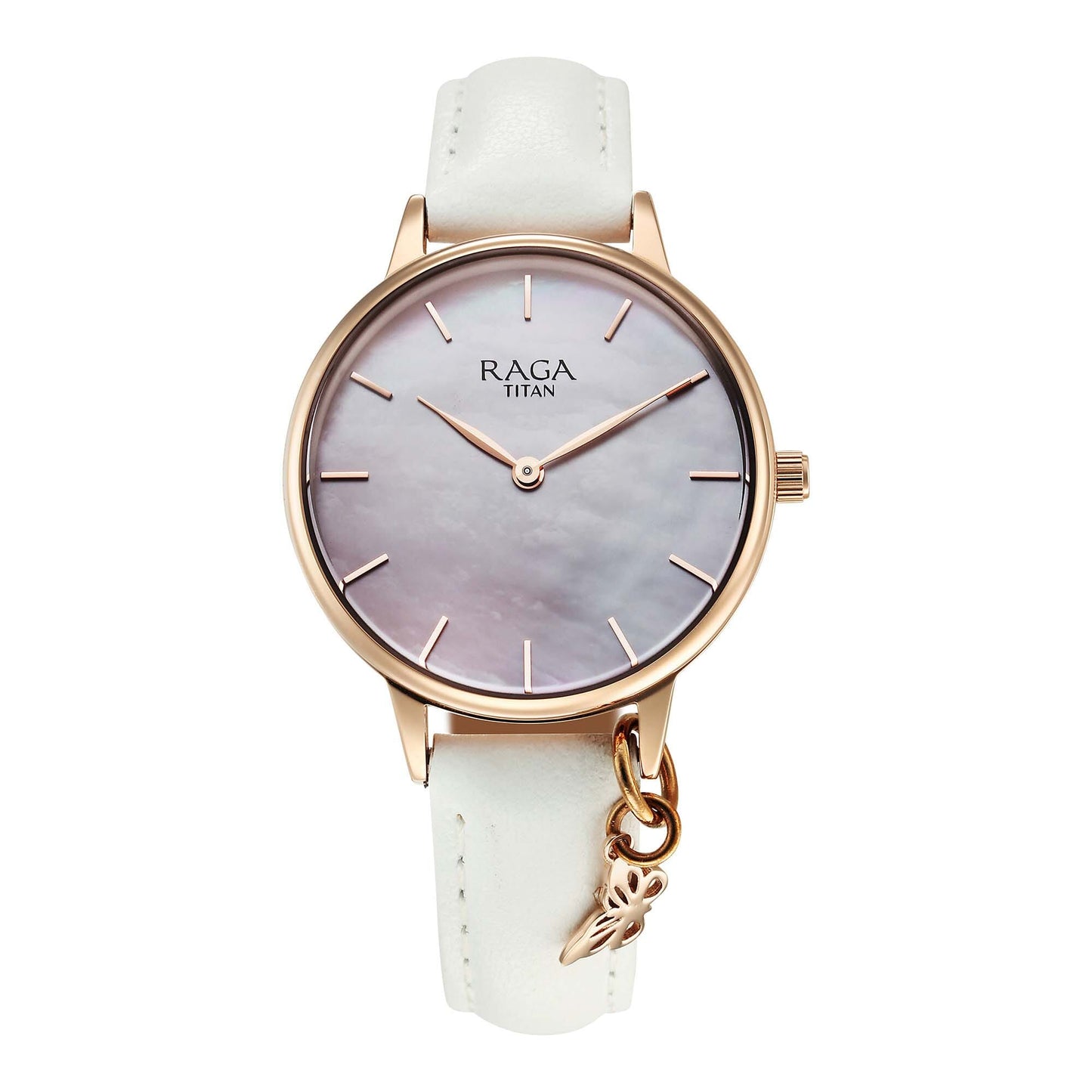 Titan Raga Showstopper Quartz Analog Mother Of Pearl Dial Metal Strap Watch For Women 95274WL03
