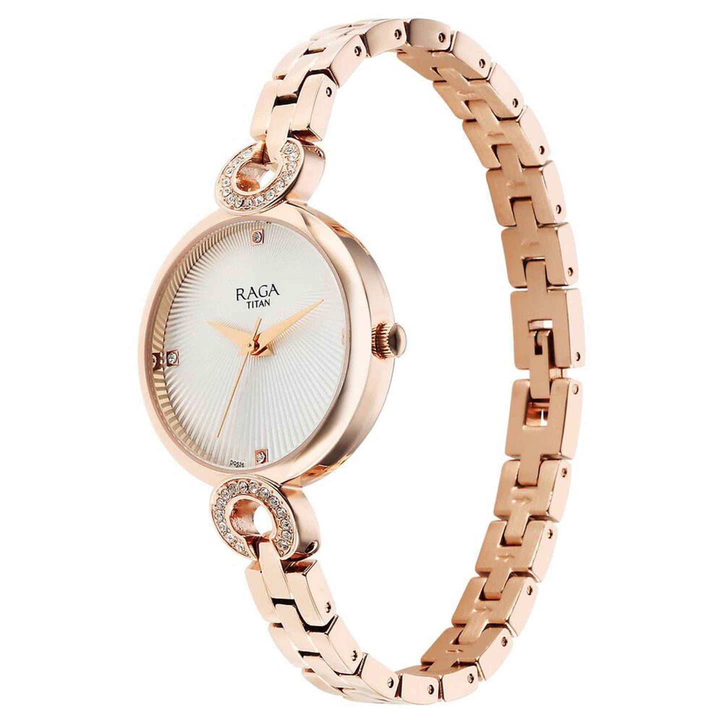 Titan Raga Showstopper Quartz Analog White Dial Metal Strap Watch for Women