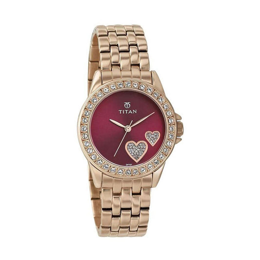 ساعة تيتان أنالوج ذات مينا أحمر 9798WM02