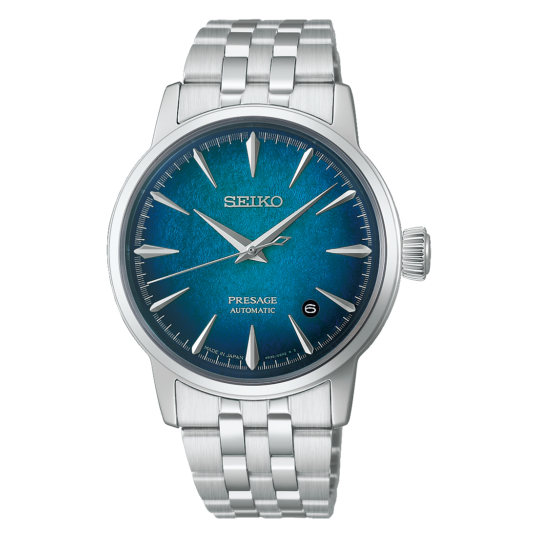 Seiko Presage Aqua Blue Dial Stainless Steel Cocktail Time HCB001J1