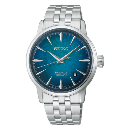 Seiko Presage Aqua Blue Dial Stainless Steel Cocktail Time HCB001J1