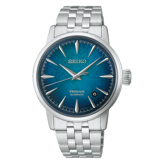 Seiko Presage Aqua Blue Dial Stainless Steel Cocktail Time HCB001J1
