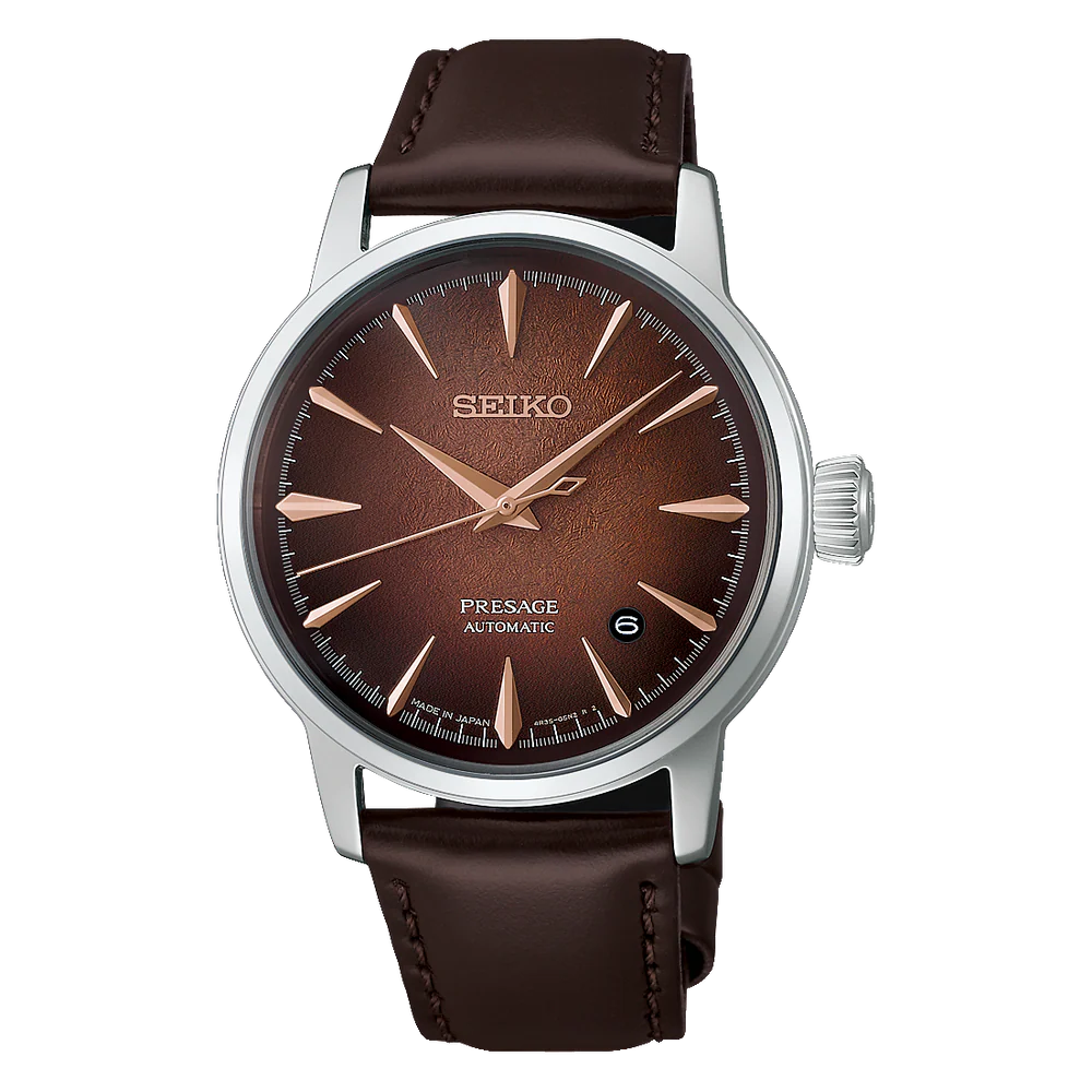 Seiko Presage Brown Dial with Brown Cow Leather  Cocktail Time HCB003J1