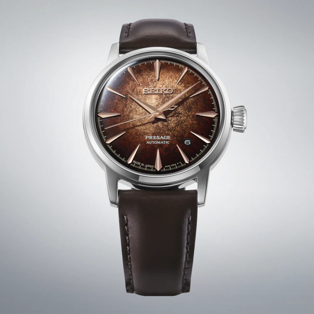Seiko Presage Brown Dial with Brown Cow Leather  Cocktail Time HCB003J1
