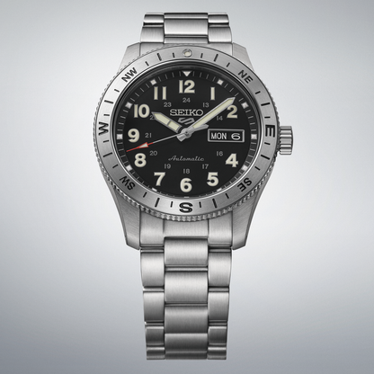 Seiko 5 Sports Black Dial Stainless-Steel Automatic  Men's Watch HDB006K1