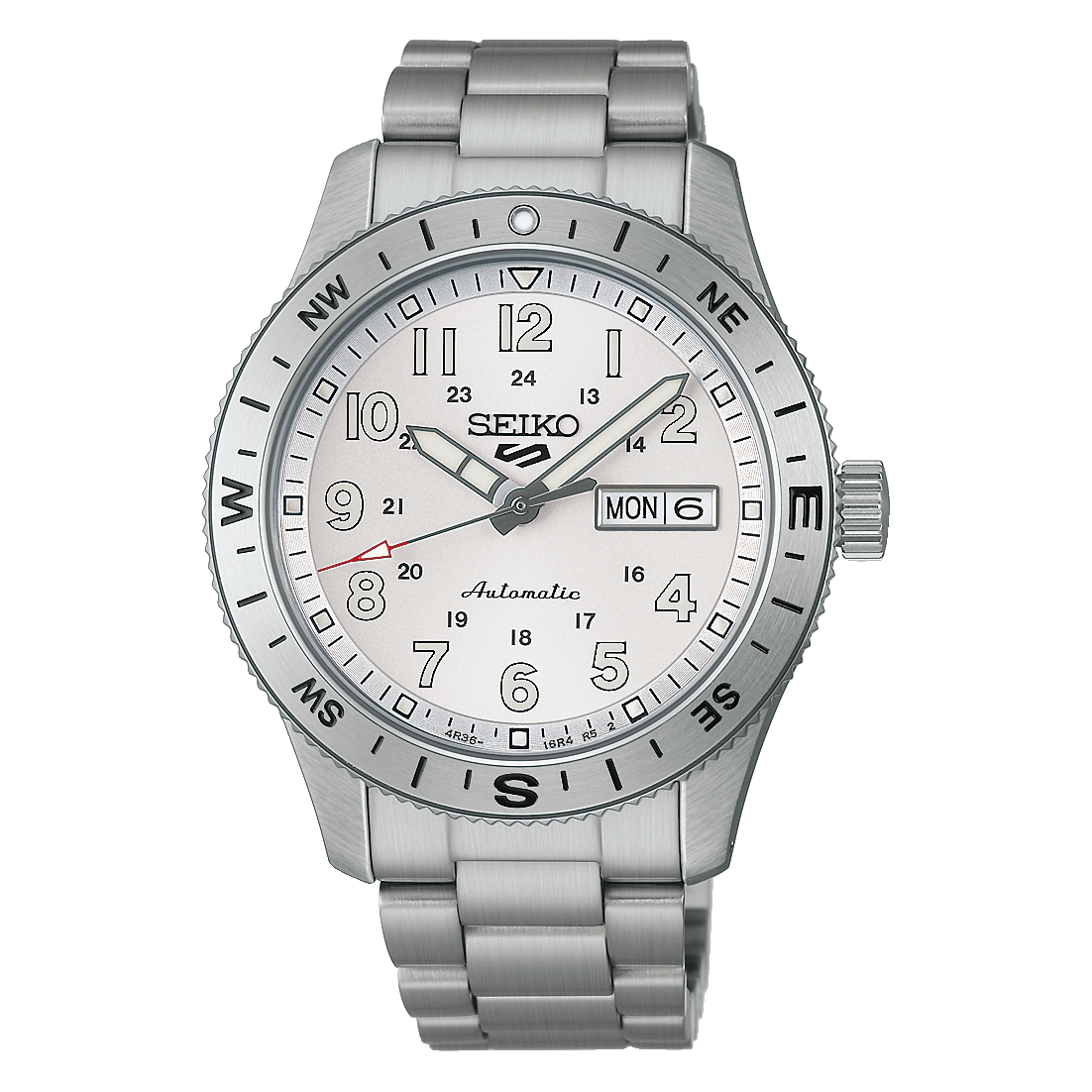 Seiko 5 Sports white Dial Stainless-Steel Automatic  Men's Watch HDB007K1