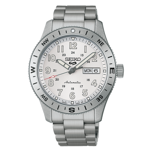 Seiko 5 Sports white Dial Stainless-Steel Automatic  Men's Watch HDB007K1
