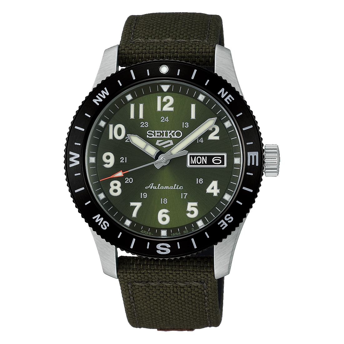 Seiko 5 Sports Green Dial nylon Automatic  Men's Watch HDB008K1