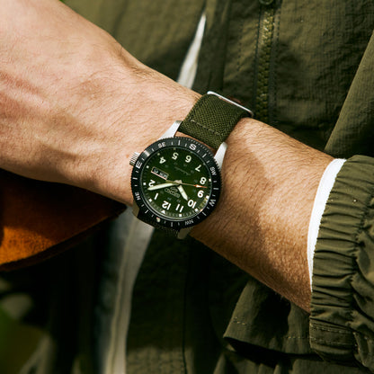 Seiko 5 Sports Green Dial nylon Automatic  Men's Watch HDB008K1