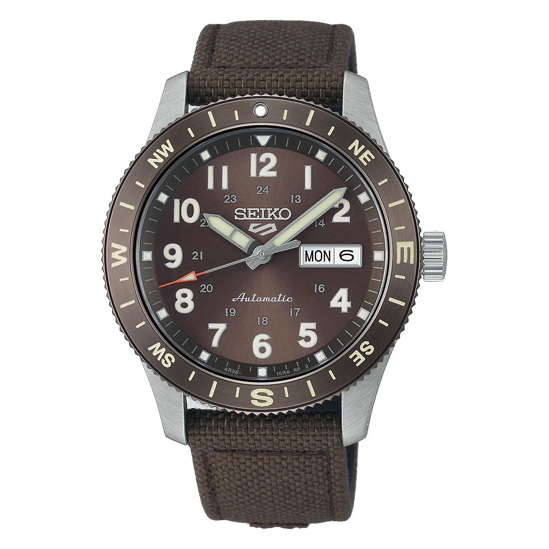 Seiko 5 Sports Brown Dial nylon Automatic  Men's Watch HDB009K1