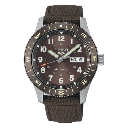 Seiko 5 Sports Brown Dial nylon Automatic  Men's Watch HDB009K1