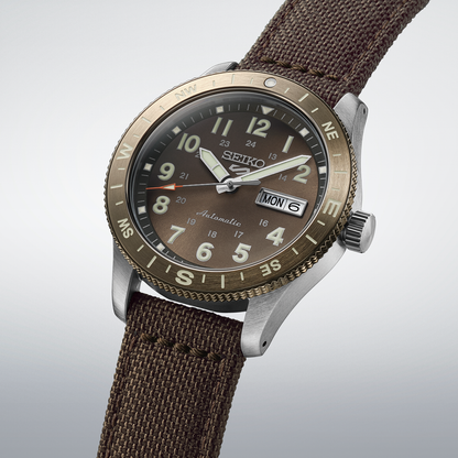 Seiko 5 Sports Brown Dial nylon Automatic  Men's Watch HDB009K1