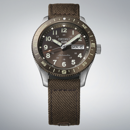 Seiko 5 Sports Brown Dial nylon Automatic  Men's Watch HDB009K1