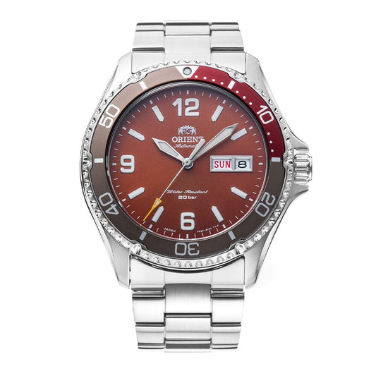 Orient Bordeaux Dial Stainless Steel Mechanical Watch for Men's RA-AA0820R39B
